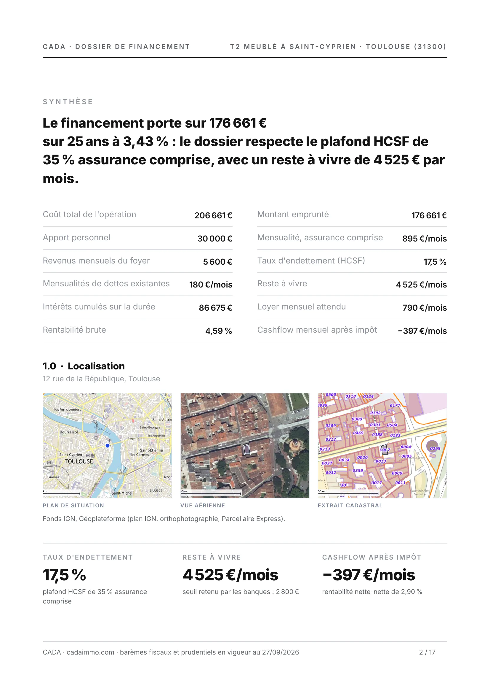 Page 2 du dossier : la synthèse.